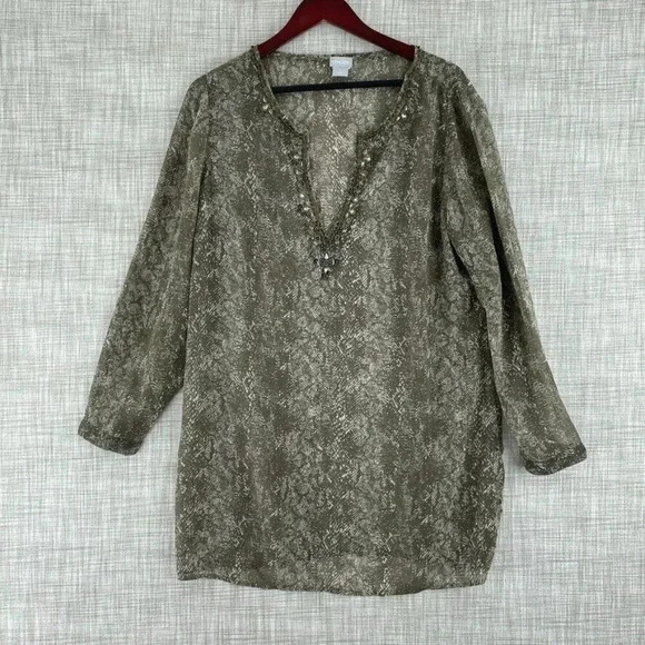 Chico's light blouse Top Womens 2 (L) 2244 - Picture 1 of 7